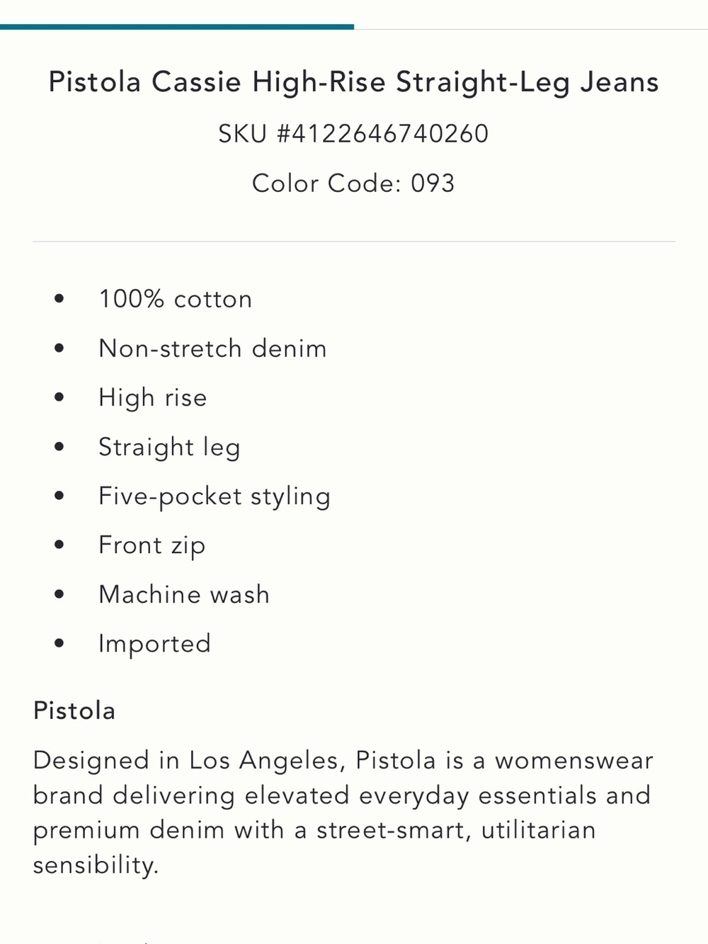 Pistola Cassie High Rise Straight-Leg Jeans - Picture 5 of 9